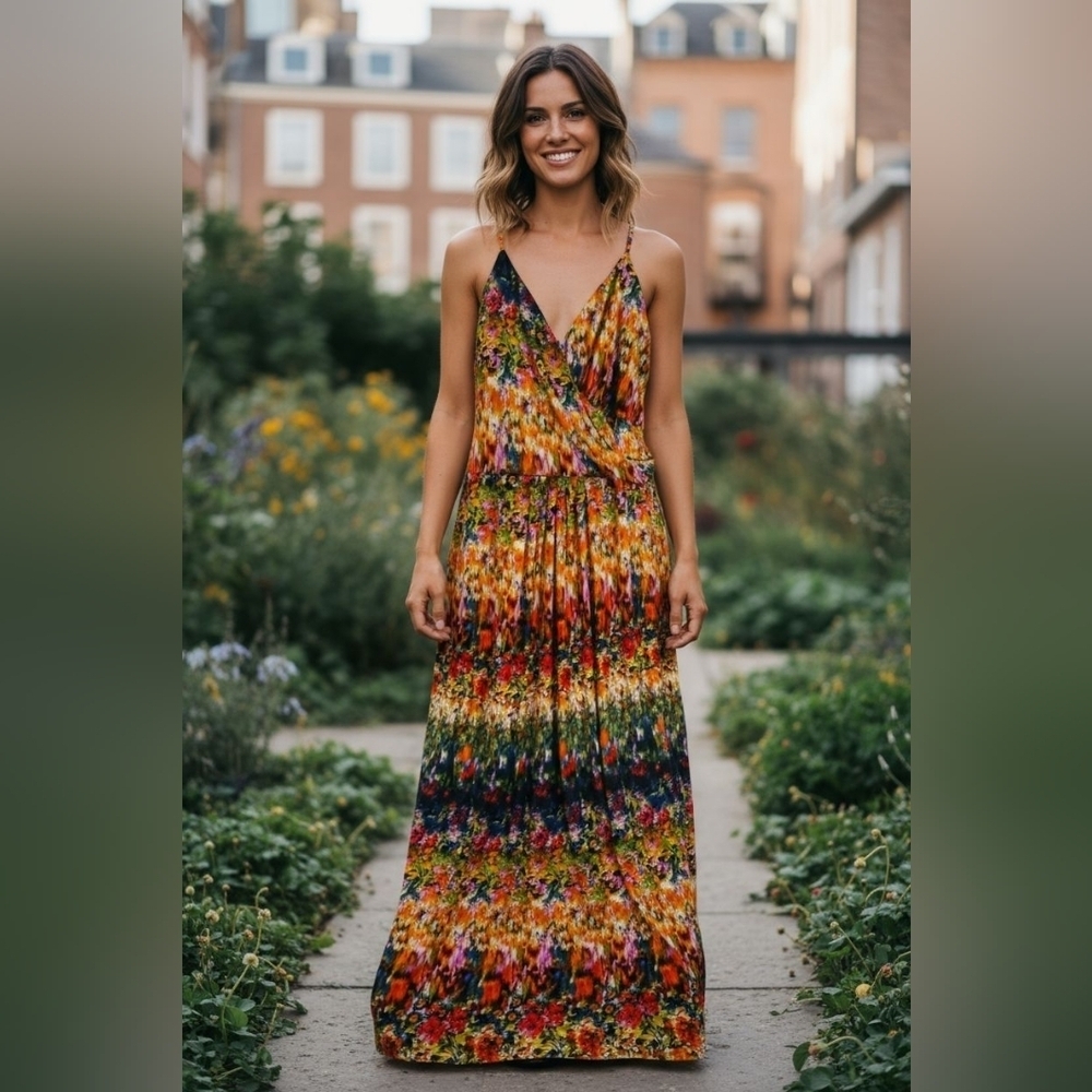 cynthia rowley Wild Fire Spring boho Women's designer Dress Size 14 Century